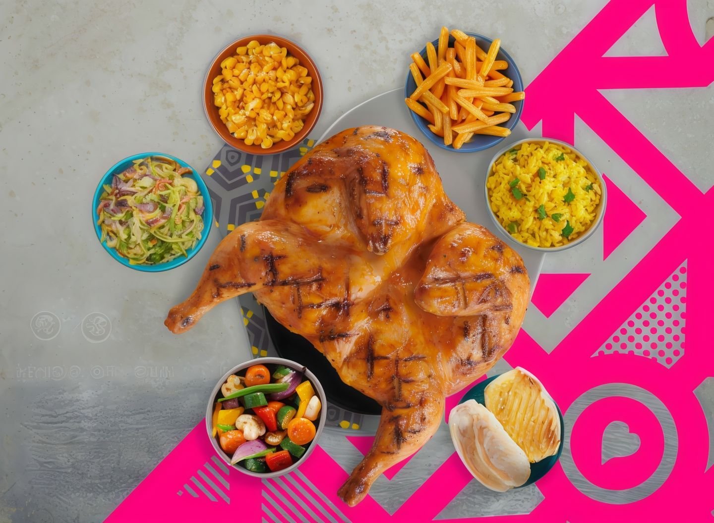 Full Chicken + 6 Reg Sides