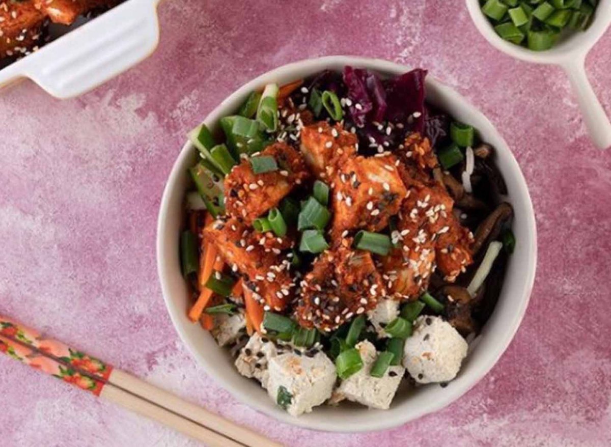 Korean Fried Chicken Bibimbap Rice Bowl