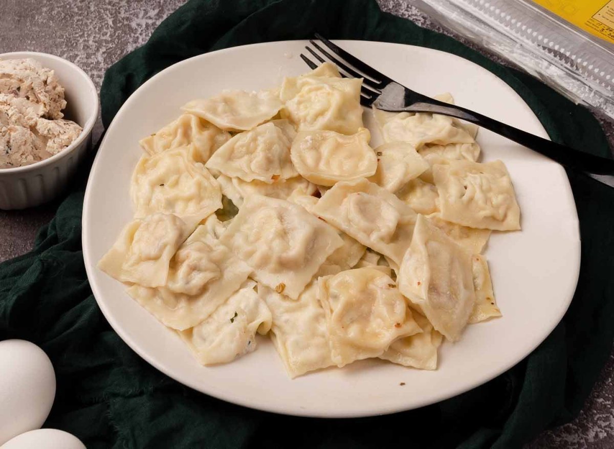 Ravioli Ricotta Feta Caramelized Onions & Basil
