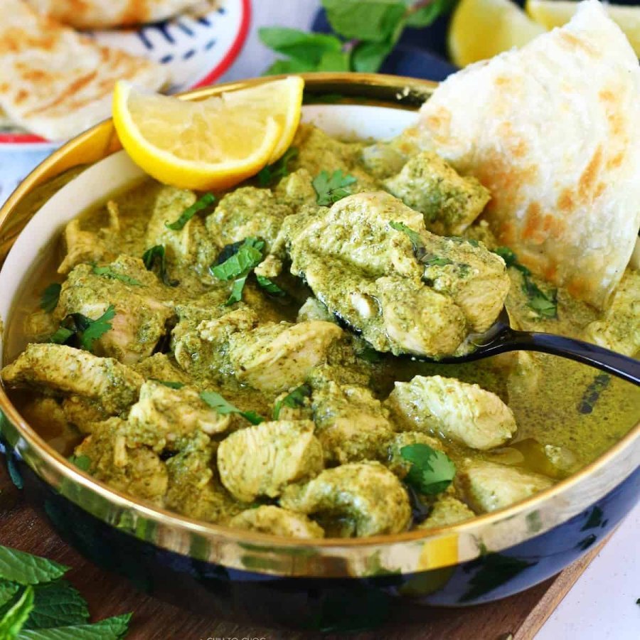 Chicken Hara Masala Handi
